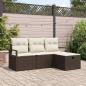 Preview: ARDEBO.de - 4-teilige Garten Sofa Set mit Kissen Braun Poly Rattan