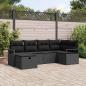 Preview: ARDEBO.de - Sofa Set mit Kissen mit Speicher Schwarz Poly-Rattan