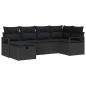 Preview: Sofa Set mit Kissen mit Speicher Schwarz Poly-Rattan