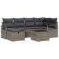 Preview: 7-teilige Garten Sofa Set mit Kissen Grau Poly Rattan