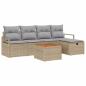 Preview: ARDEBO.de - 6-teilige Garten-Sofa-Gruppe mit Kissen Beige Poly Rattan
