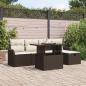 Preview: ARDEBO.de - 6-teiliges Garten Sofa Set mit Kissen Braun Poly Rattan