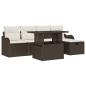 Preview: 6-teiliges Garten Sofa Set mit Kissen Braun Poly Rattan