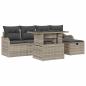 Preview: 6-teiliges Garten Sofaset mit Kissen in Hellgrau Poly Rattan