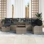 Preview: 9-teiliges Garten Sofa Set mit Kissen in grauem Poly Rattan