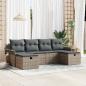 Preview: ARDEBO.de - 6-teilige Garten Sofa Set mit Kissen Graues Poly Rattan