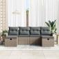 Preview: 6-teilige Garten Sofa Set mit Kissen Graues Poly Rattan