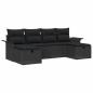 Preview: Garten-Sofa-Set mit Kissen 6 pcs Schwarz Poly Rattan