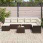 Preview: 9-teiliges Garten Sofaset mit Kissen Braun Poly Rattan