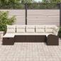Preview: 7-teiliges Garten Sofa Set mit Kissen Braunes Poly Rattan