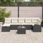 Preview: 8-teiliges Garten Sofa Set mit Kissen Schwarz Poly Rattan