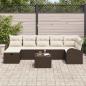 Preview: 8-teiliges Garten Sofa Set mit Kissen Braun Poly Rattan