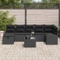 Preview: 8-teiliges Garten Sofa Set mit Kissen aus schwarzem Poly Rattan
