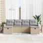 Preview: 6-teiliges Garten Sofa Set mit Kissen Beige Poly Rattan