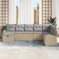 Preview: 8-teiliges Garten Sofa Set mit Kissen Beige Poly Rattan