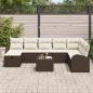 Preview: 9-teiliges Garten-Sofa-Set mit Kissen in Braun Poly-Rattan