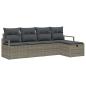 Preview: 5-teiliges Garten Sofa Set mit Kissen Graues Poly Rattan