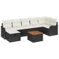 Preview: 8-teiliges Garten Sofa Set mit Kissen Schwarz Poly Rattan