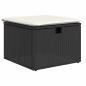Preview: ARDEBO.de - 6-teiliges Garten-Sofaset mit Kissen Schwarz Poly Rattan