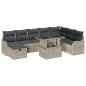 Preview: 9-teiliges Garten-Sofa-Set mit Kissen Hellgrau Poly-Rattan