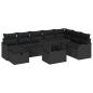 Preview: Gartensofa-set 9 Stk. Schwarz Poly-Rattan