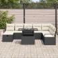 Preview: 9-teiliges Garten-Sofa-Set mit Kissen in Schwarz Poly-Rattan