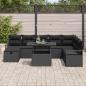 Preview: Gartensofa-set 9 Stk. Schwarz Poly-Rattan