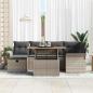 Preview: 7-teiliges Garten Sofa Set mit Kissen Grau Poly Rattan