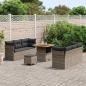 Preview: 9-teiliges Garten-Sofa-Set mit Kissen Grau Poly-Rattan Akazie