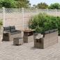 Preview: 8-teiliges Garten Sofa Set mit Kissen Grau Poly Rattan Akazie