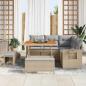 Preview: 8-teiliges Garten Sofa Set mit Kissen Beige Poly Rattan Akazie