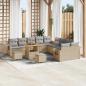 Preview: ARDEBO.de - 13-teilige Garten Sofa Set mit Kissen Beiges Poly Rattan Akazie