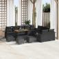 Preview: ARDEBO.de - 14-teilige Garten-Sofa-Set mit Kissen Schwarz Poly-Rattan Akazie