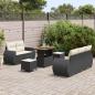 Preview: 8-teiliges Garten-Sofaset mit Kissen in Schwarz Poly-Rattan Akazie