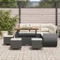 Preview: ARDEBO.de - 9-teiliges Garten-Sofa-Set mit Kissen Schwarz Poly-Rattan Akazie