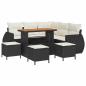 Preview: 9-teiliges Garten-Sofa-Set mit Kissen Schwarz Poly-Rattan Akazie