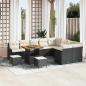 Preview: ARDEBO.de - Gartensofa-set 12 Stk. Schwarz Poly-Rattan