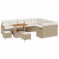 Preview: 12-teiliges Garten Sofa Set mit Kissen Beige Poly Rattan Akazie