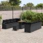 Preview: 11-teiliges Garten-Sofa-Set mit Kissen Schwarz Poly Rattan Akazie