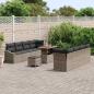 Preview: 11-teiliges Garten Sofa Set mit Kissen Grau Poly Rattan Akazie