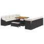 Preview: Gartensofa-set 11 stk. Schwarz Poly-Rattan