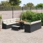 Preview: Gartensofa-set 11 stk. Schwarz Poly-Rattan