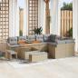 Preview: ARDEBO.de - 12-teiliges Garten Sofa Set mit Kissen in Beige aus Poly Rattan