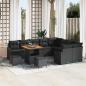 Preview: ARDEBO.de - 12-teilige Gartensofa Set mit Kissen Schwarz Poly-Rattan