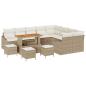 Preview: 13-teilige Garten-Sofa-Set mit Kissen Beige Poly-Rattan Akazie