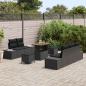 Preview: 8-teiliges Garten-Sofa-Set mit Kissen Schwarz Poly Rattan Akazie