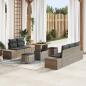 Preview: ARDEBO.de - 8-teilige Garten Sofa Set mit Kissen Grau Poly Rattan Akazie