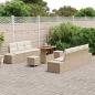 Preview: 10-teiliges Garten Sofa Set mit Kissen Beige Poly Rattan