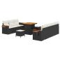 Preview: Gartensofa-set 10 stk. Schwarz Poly-Rattan