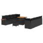 Preview: Gartensofa-set 11 Stk. Schwarz Poly-Rattan